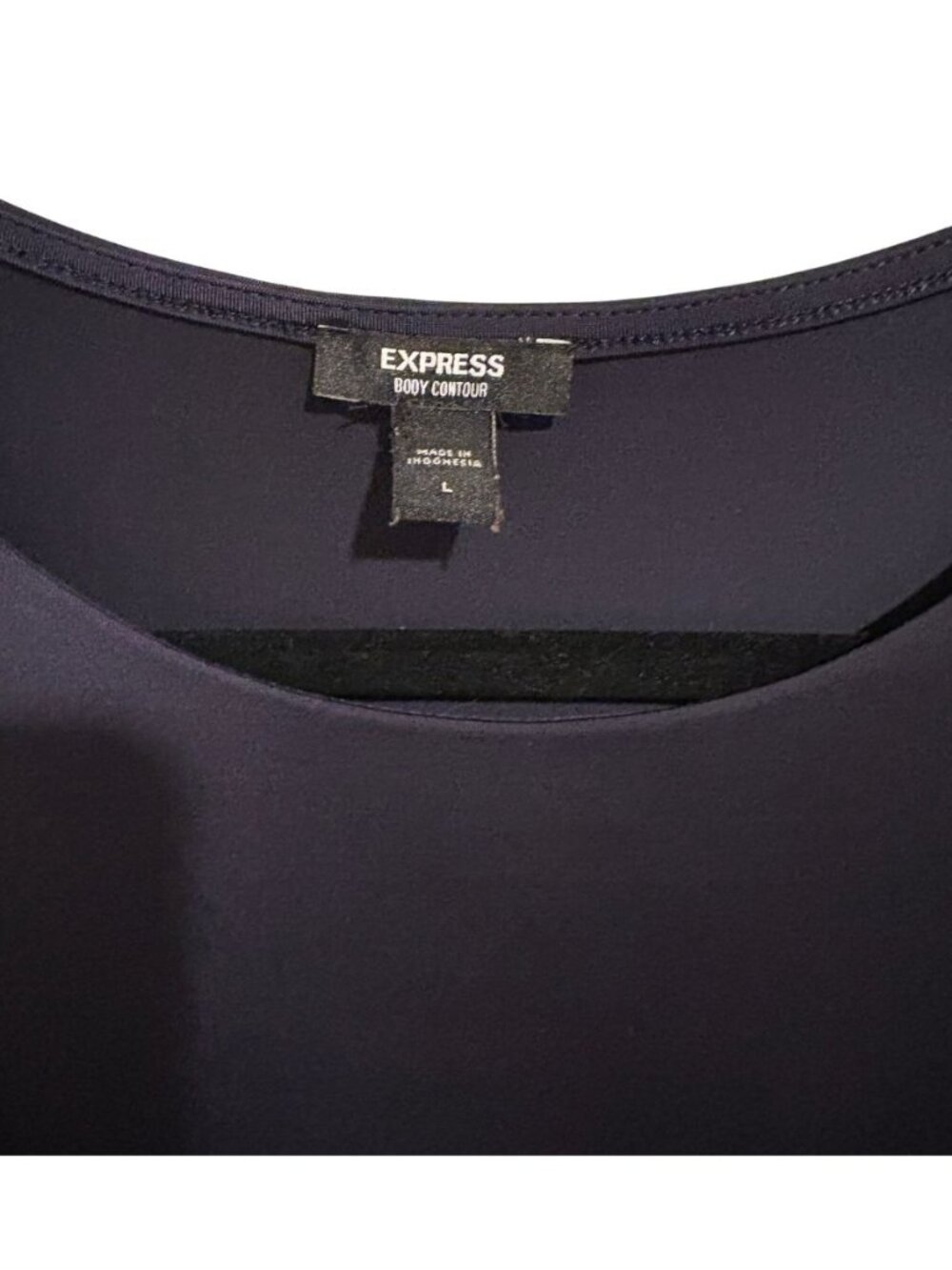 Express Body Contour Navy Blue Sleeveless High Neck Bodysuit Size Large - Picture 3 of 4